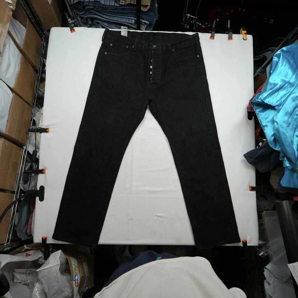 Levi's 501 Jeans Men's 40x31 Black Denim Straight Leg‎ Button-Fly Red Tab Modern